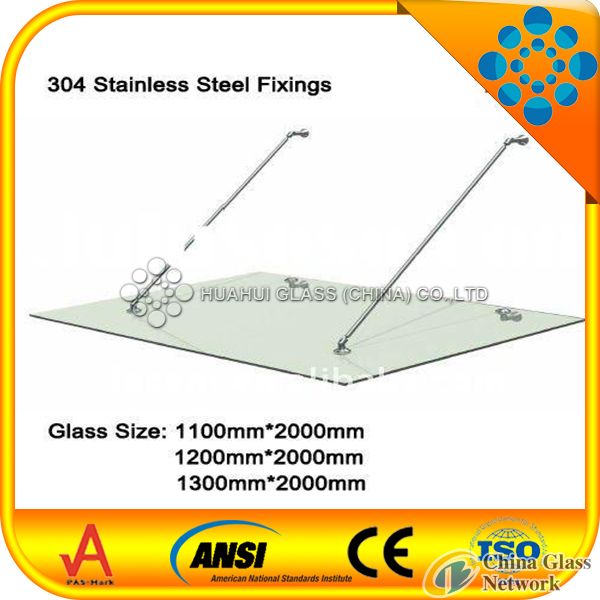 high quality 8+1.14+8mm laminated glass canopy/17.14mm clear tempered laminated glass awning